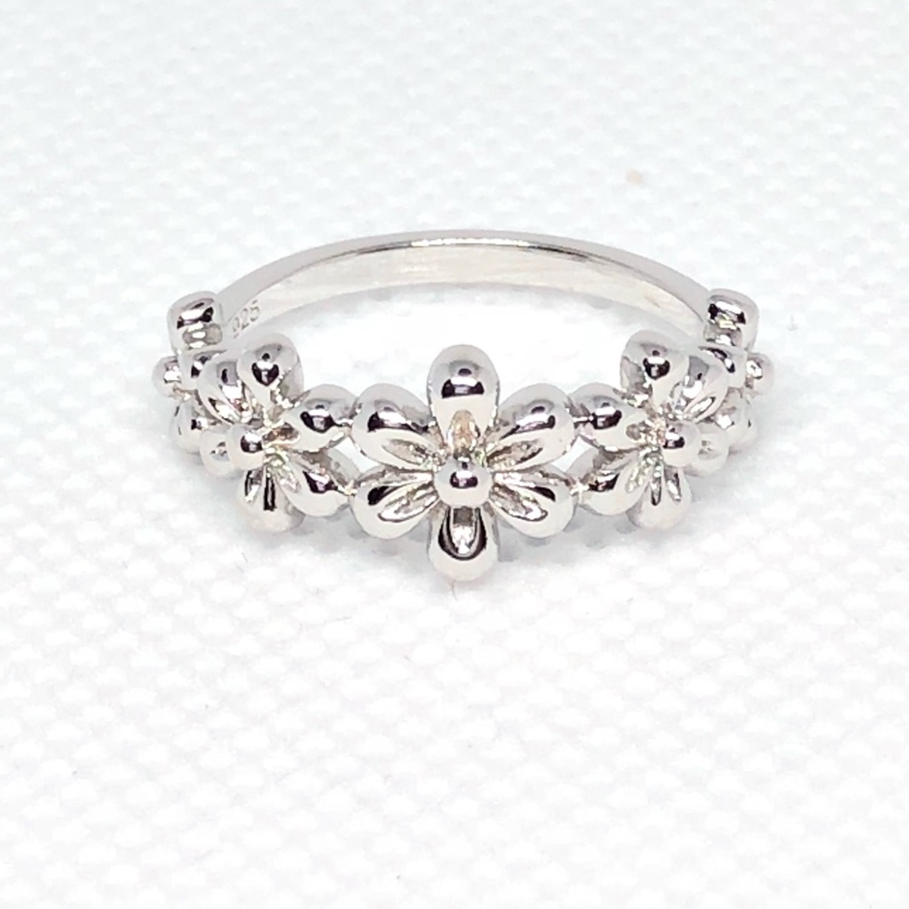 Sterling Silver 5 plumeria Ring